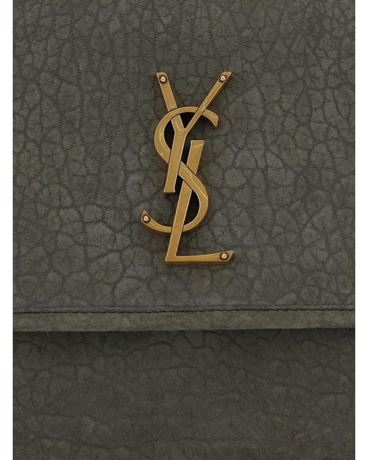 Saint Laurent Gray 'Niki' Shoulder Bag With Cassandre Plaque On The Fr
