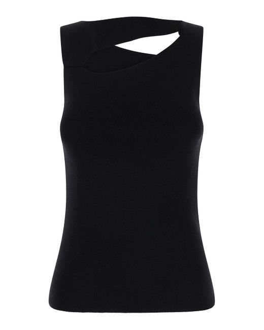 Semicouture Black Sleeveless Top With Cut-Out