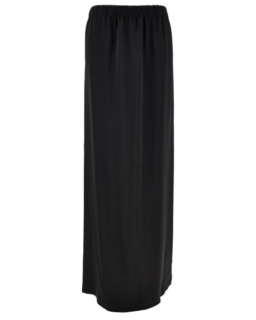 Fabiana Filippi Black Long Skirt With Elastic Waistband And Split