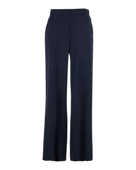 P.A.R.O.S.H. Blue Pants With Elastic Waist And Wide Leg