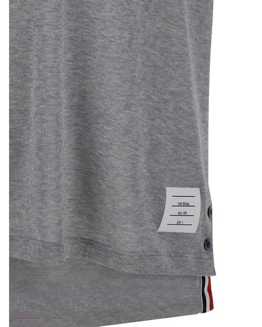 Thom Browne Gray Short Sleeve Crew Neck T-Shirt for men