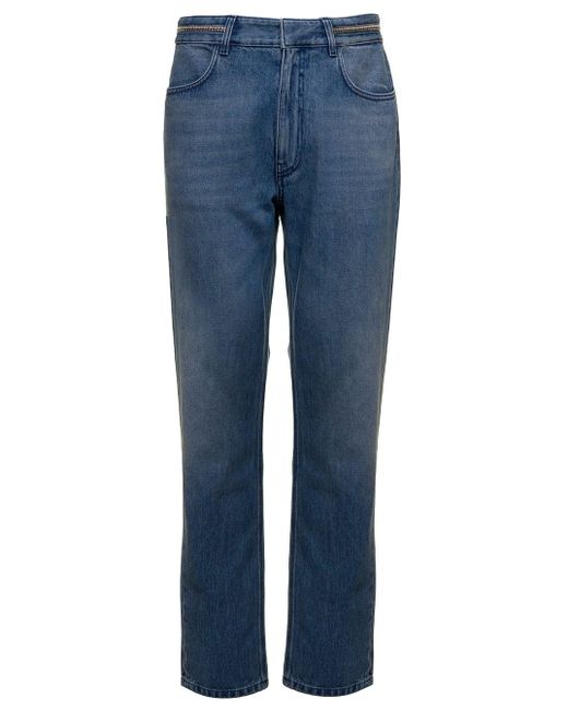 Givenchy Blue Man's Denim Jeans With 4g Detail for men