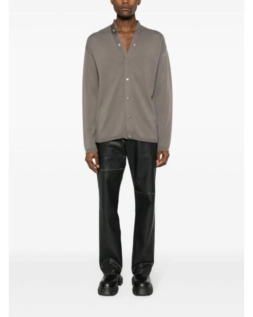 Rick Owens Gray V-Neck Peter Cardigan for men