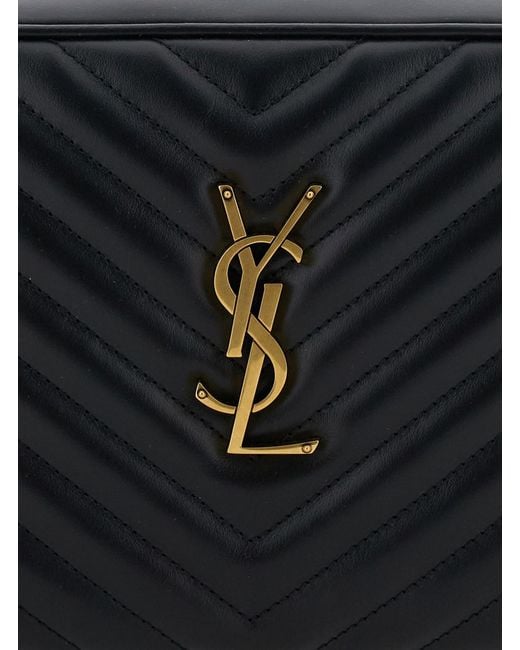 Saint Laurent Black 'Lou' Crossbody Bag With Cassandre