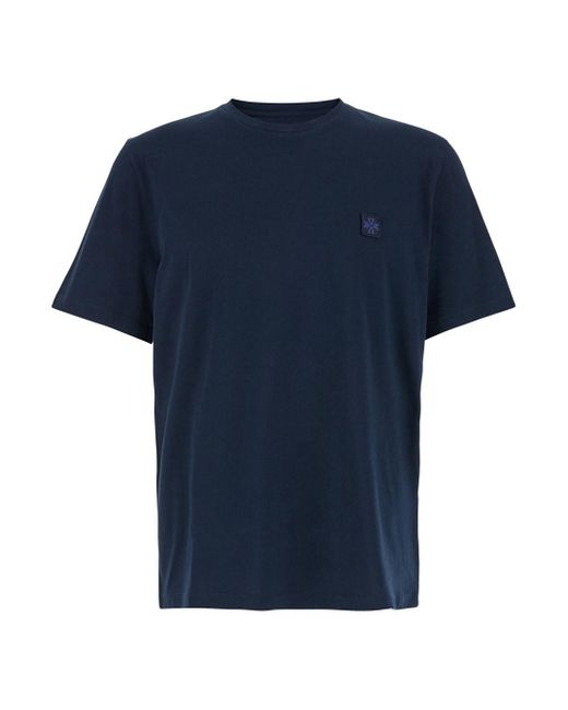 Jacob Cohen Blue T-Shirt With Logo Patch for men