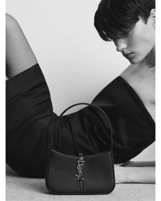 Mini Borsa A Spalla 'Hobo Monogramme' di Saint Laurent in Black