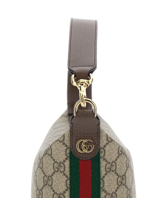 Gucci Multicolor 'Ophidia Mini' Shoulder Bag With All-Over Gg Motif And Web Detail On The Sides