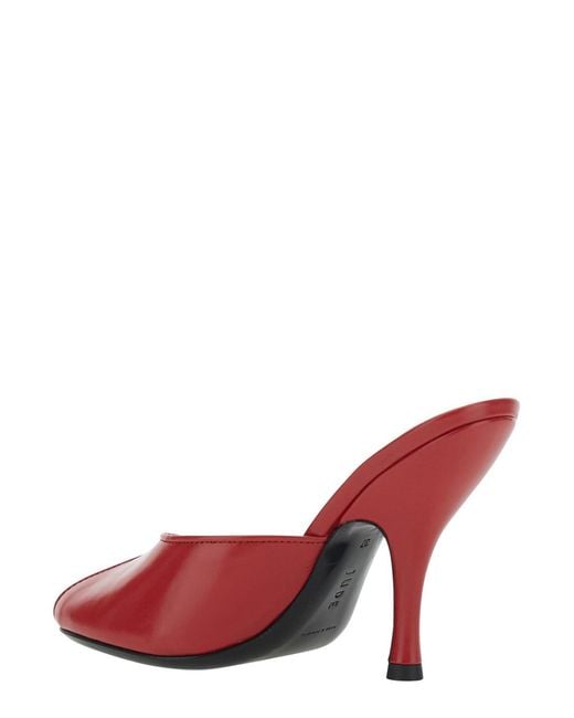 Jude Red 'Date' Heel Sandals With Cut-Out Toe