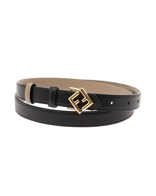 Fendi Black And Reversible Belt With Ff Stud Buckle
