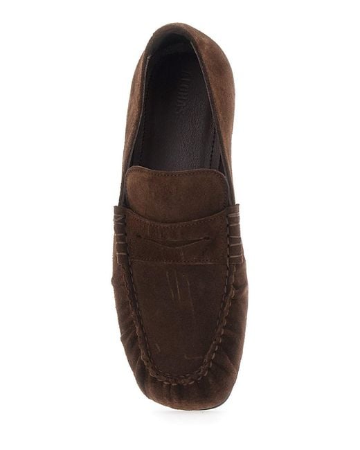 Alohas Brown 'Aven' Loafers With Gathered Toe