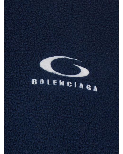 Felpa Con Dettaglio A Righe Sulla Manica E Logo Su Fronte E di Balenciaga in Blue da Uomo
