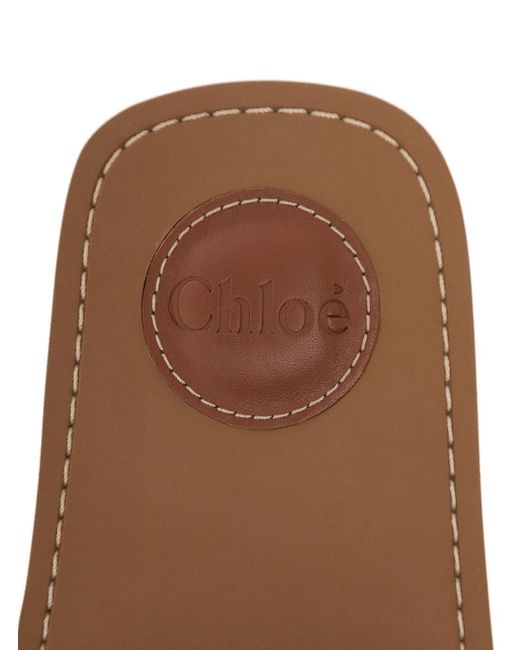 Chloé Black Canvas Sandals With Logo