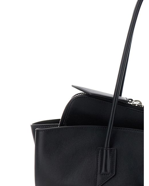 The Attico Black Shoulder Bag Passeggiata Leather