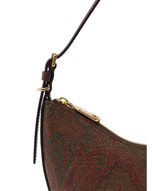 Etro Brown ' Essential' Shoulder Bag With Paisley Print