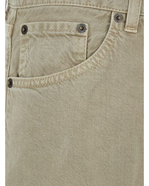 Haikure Green Khaki Jeans With Belt Loops And Logo Patch On The Back I
