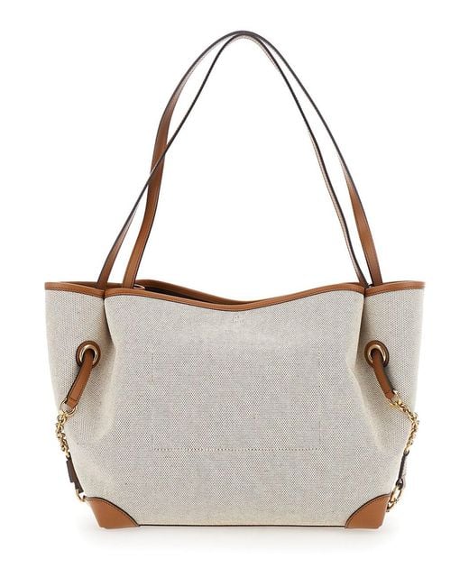 Chloé Brown 'Clover' Tote Bag With Logo Lettering On The Front And Mag