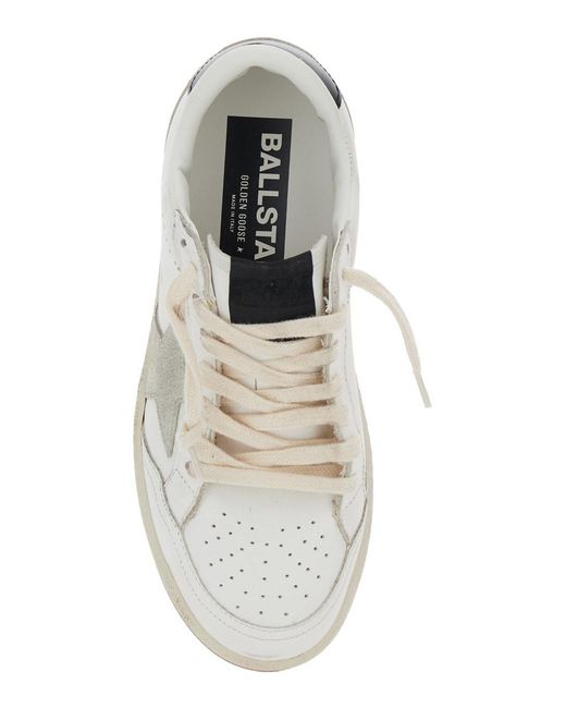 Golden Goose Deluxe Brand White 'Ballstar 2' Low Top Sneakers With Star Patch On The Side And Contrasting Heel