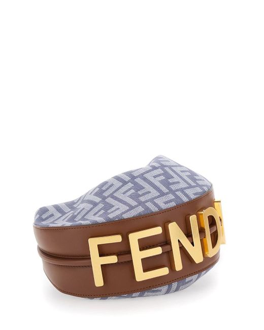 Fendi Multicolor 'Graphy' Mini Handbag With Logo Lettering And All-Over Ff Motif