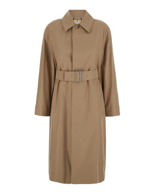 Burberry Natural Cotton Trench Coat with Belt