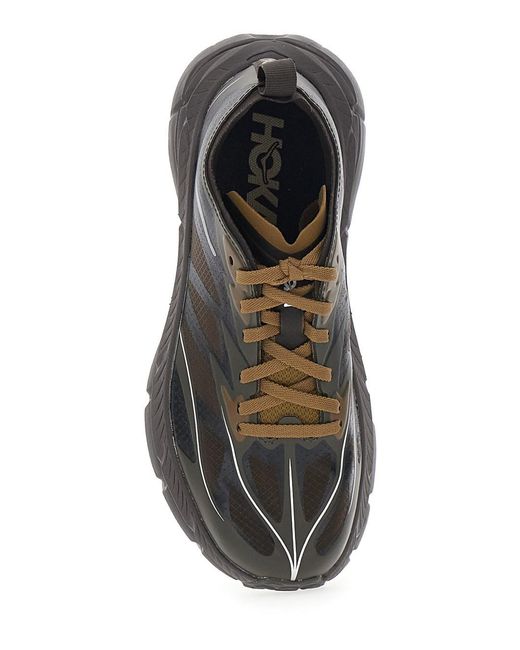 Hoka One One Gray Sneaker Mafate Speed 4 Lite Low Top With Mesh Inserts