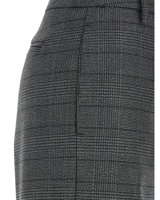 Le Plain Gray Trousers With Striped Motif
