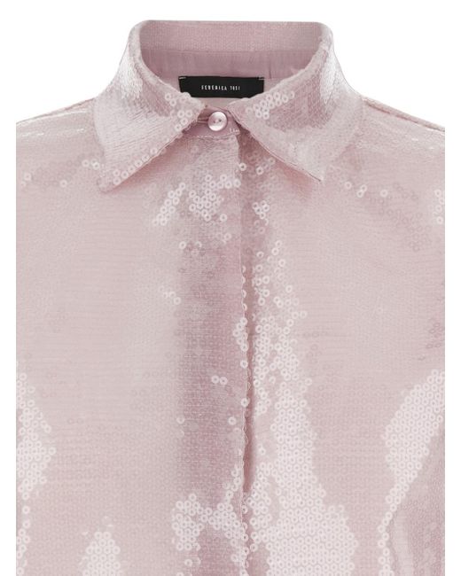 Camicia Con Paillettes di FEDERICA TOSI in Pink