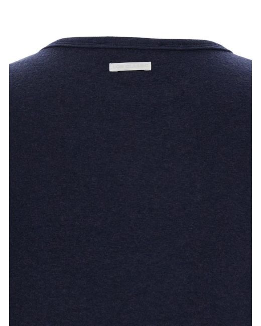 Low Classic Blue Crewneck Sweater With Logo Patch On The Rear