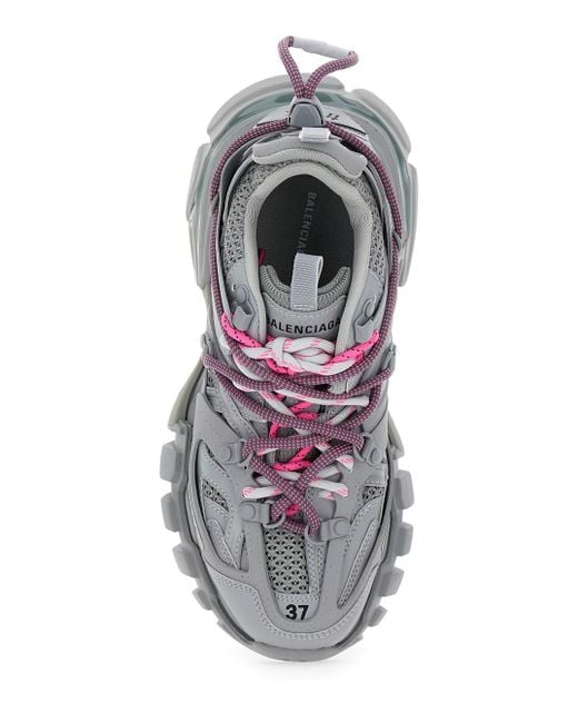 Balenciaga White 'Track Trail Laces' Low Top Sneakers With Embossed Lo