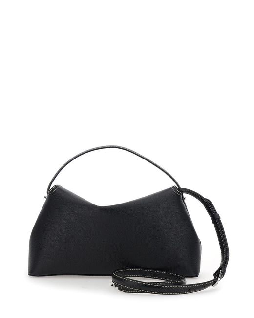Totême Black 'T-Lock' Handbag With Adjustable And Removable Shoulder S