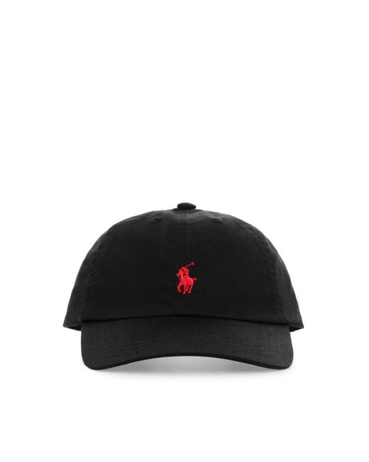 Polo Ralph Lauren Black Baseball Cap With Logo Embroidery