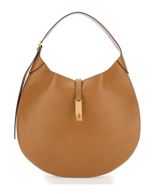 Polo Ralph Lauren Brown Shoulder Bag P Id Shldr Leather Strap