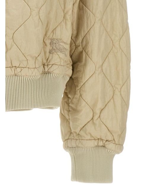 Burberry Natural Quilted Bomber Jacket