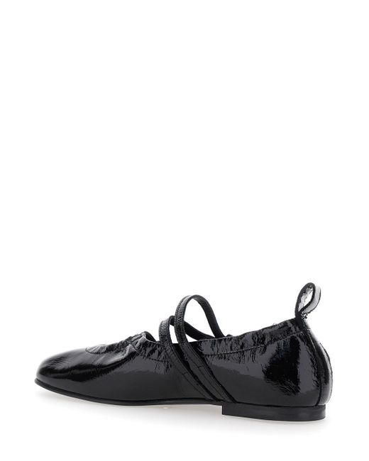 Alohas Black Anne Onix Leather Ballet Flats