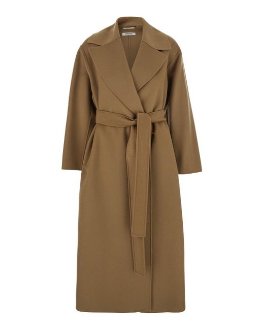 Max Mara Natural 'Cuore' Coat With Wide Revers