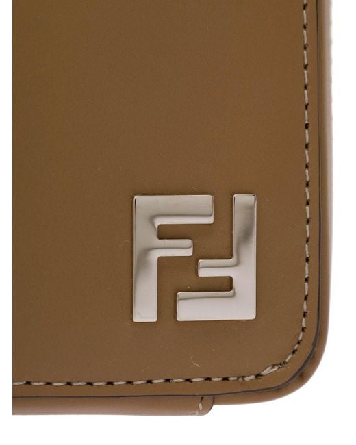 Fendi Black 'Ff Squared' And Tobacco Phone Case With Logo Detail for men
