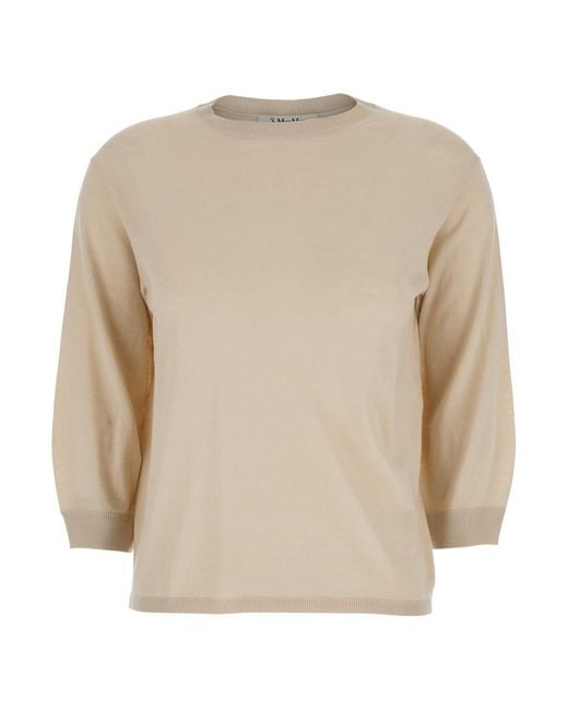 Max Mara Natural 'S Maxmara 'Amici' Sweater With Three-Quarter Sleeves