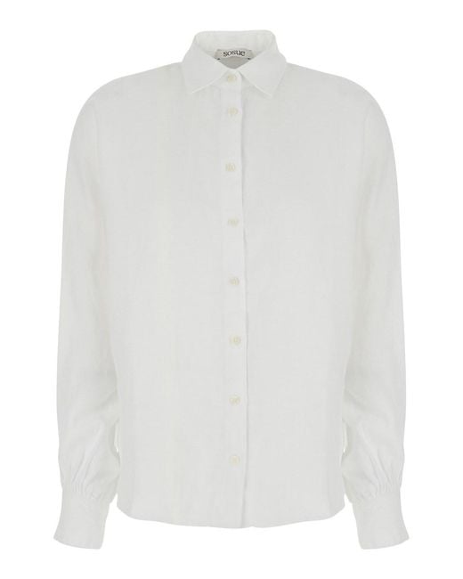 SOSUE White 'Antonia' Shirt With Classic Collar