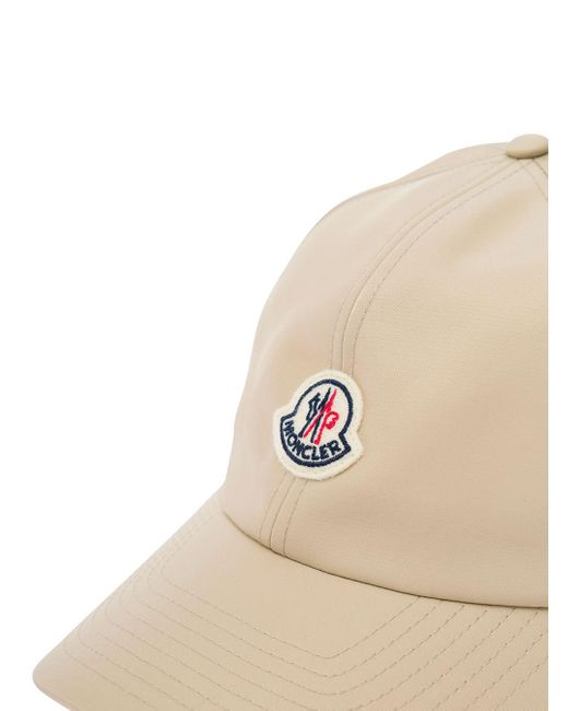 Moncler Natural Baseball Cap With Logo Patch
