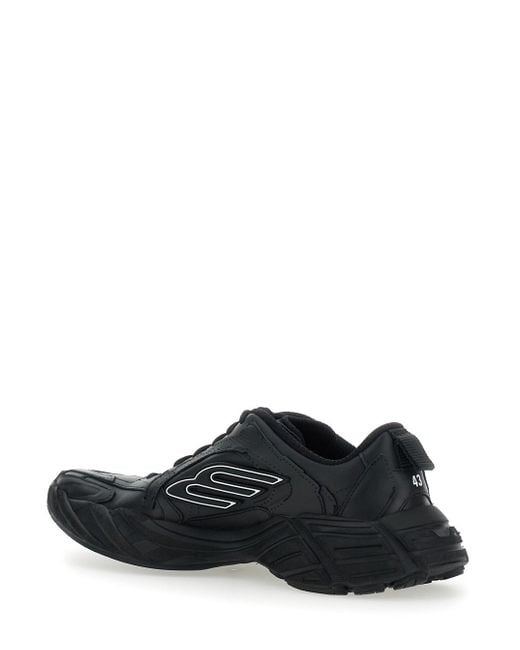 Balenciaga Black 'Monday' Low Top Sneakers With Logo Detail And Emboss for men