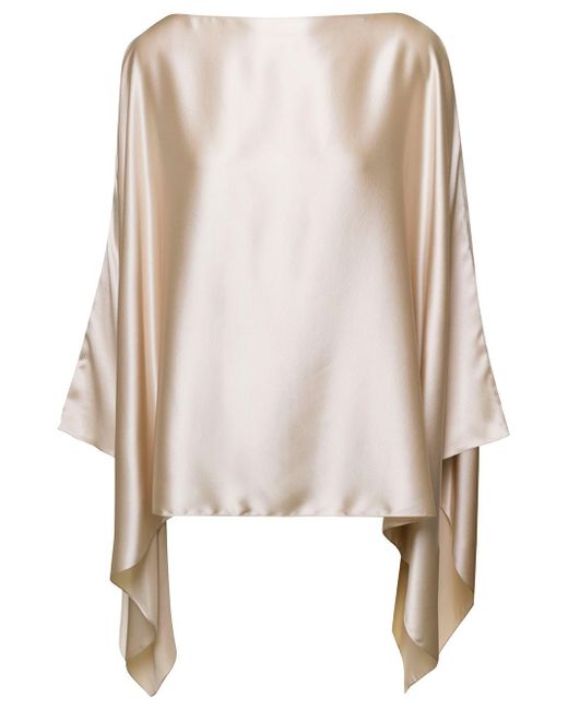 Gianluca Capannolo Natural Top Blouse Satin Effect In Silk Woman