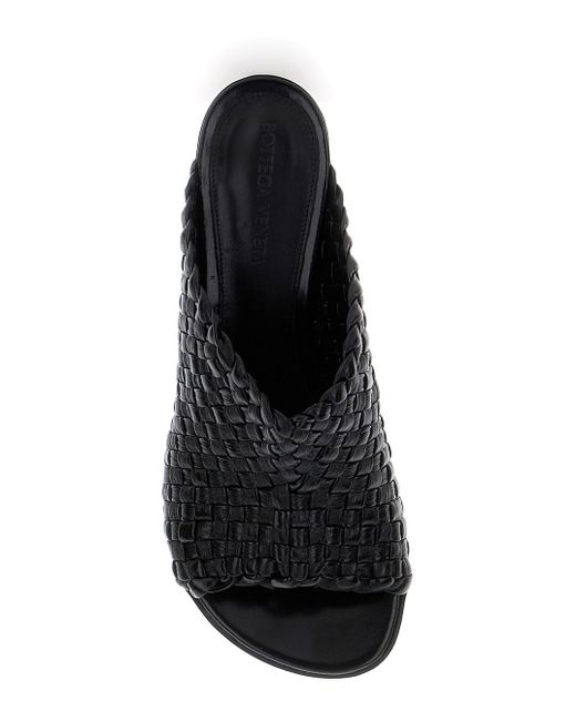 Bottega Veneta Black 'Atomic' Mule Sandals With Intrecciato Motif