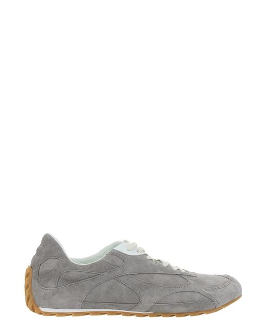 Bottega Veneta Gray 'Orbit Flash' Low Top Sneakers With Rubber Sole And Logo Patch On The Tongue for men