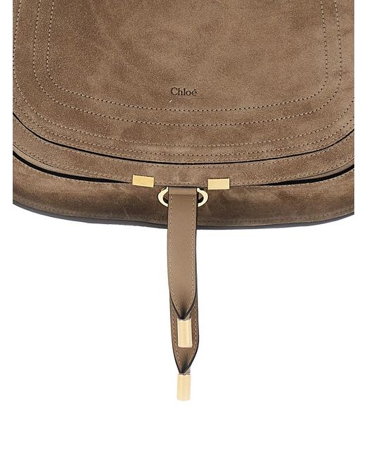 Chloé Brown Chloã 'Marcie Medium' Shoulder Bag With Logo Lettering On The Front