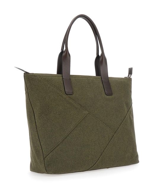 Dolce & Gabbana Green Adamo Shopper Bag With All-Over Print for men