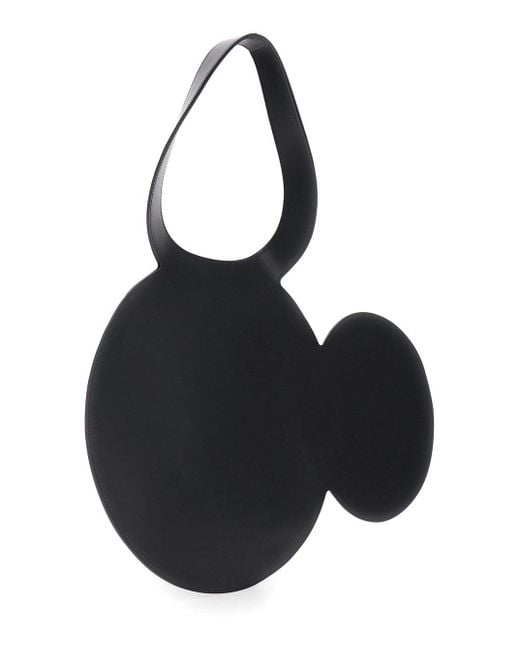 Coperni Black 'Mickey' Handbag With Cut-Out Handle And Logo Lettering