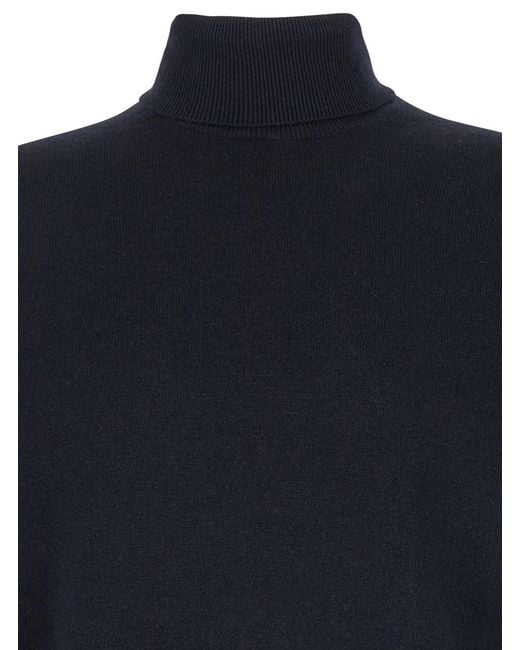 Le Plain Blue Turtleneck Sweater With Long Sleeves for men