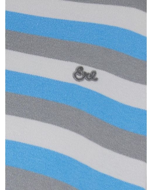 ERL Blue Long-Sleeve Polo for men