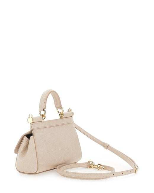 Dolce & Gabbana Natural 'Sicily' Handbag With Adjustable And Removable Sh