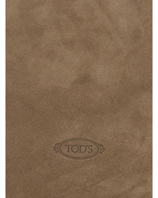 Tod's Brown Sacca Mini Gommino Metallico