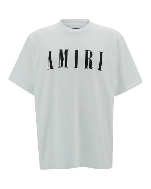 T-Shirt Con Stampa Logo A Contrasto di Amiri in Gray da Uomo